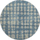 8' Denim Blue And Beige Polka Dot Washable Round Rug With UV Protection