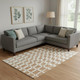 10' X 14' Terra Cotta And Beige Geometric Washable Area Rug With UV Protection