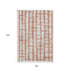 8' X 10' Coral And Beige Striped Washable Area Rug With UV Protection