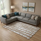 10' X 14' Rust And Beige Striped Washable Area Rug With UV Protection