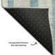 8' X 10' Sky Blue And Beige Striped Washable Area Rug With UV Protection