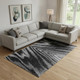 10' X 14' Black And Gray Abstract Washable Area Rug With UV Protection