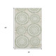 3' X 5' Artichoke Green And Ivory Geometric Washable Area Rug With UV Protection