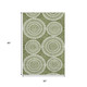 5' X 8' Green And Ivory Geometric Washable Area Rug With UV Protection
