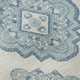 3' X 5' Teal And Ivory Medallion Washable Area Rug With UV Protection