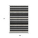 9' X 12' Black Ivory And Gray Striped Washable Area Rug With UV Protection