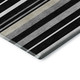 10' X 14' Black Ivory And Gray Striped Washable Area Rug With UV Protection