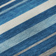 8' X 10' Denim Blue Ivory And Gray Striped Washable Area Rug With UV Protection