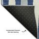 5' X 8' Navy Blue And Ivory Geometric Washable Area Rug With UV Protection