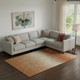 10' X 14' Copper And Beige Striped Washable Area Rug With UV Protection