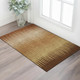 3' X 5' Rust Copper And Beige Striped Washable Area Rug With UV Protection
