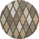 8' Brown Beige And Gold Geometric Washable Round Rug With UV Protection