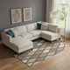 8' X 10' Brown Beige And Gold Geometric Washable Area Rug With UV Protection