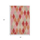 5' X 8' Pink Red And Gray Geometric Washable Area Rug With UV Protection