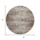 8' Brown And Ivory Striped Washable Round Rug With UV Protection