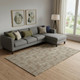 8' X 10' Brown And Ivory Geometric Washable Area Rug With UV Protection