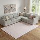 10' X 14' Pink And Ivory Geometric Washable Area Rug With UV Protection