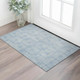 3' X 5' Sky Blue And Ivory Geometric Washable Area Rug With UV Protection