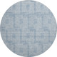 8' Sky Blue And Ivory Geometric Washable Round Rug With UV Protection