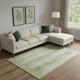 10' X 14' Artichoke Green And Ivory Striped Washable Area Rug With UV Protection