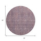 8' Mauve And Plum Striped Washable Round Rug With UV Protection