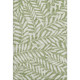 10' X 14' Green And Beige Floral Washable Area Rug With UV Protection