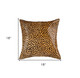18" X 18" Orange and Black Animal Print Cowhide Zippered Pillow