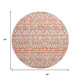 8' Coral And Beige Southwestern Washable Round Rug With UV Protection