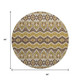 8' Gold Brown And Ivory Moroccan Washable Round Rug With UV Protection