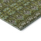 8' Olive Green And Beige Moroccan Washable Round Rug With UV Protection