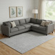 10' X 14' Gray And Ivory Geometric Washable Area Rug With UV Protection