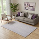 5' X 8' Lavender And Ivory Geometric Washable Area Rug With UV Protection