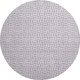 8' Lavender And Ivory Geometric Washable Round Rug With UV Protection