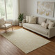 5' X 8' Gold And Ivory Floral Washable Area Rug With UV Protection
