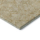 8' Gold And Ivory Floral Washable Round Rug With UV Protection