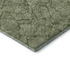 8' Olive Green And Ivory Floral Washable Round Rug With UV Protection