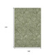 9' X 12' Olive Green And Ivory Floral Washable Area Rug With UV Protection