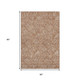 5' X 8' Rust And Beige Floral Washable Area Rug With UV Protection