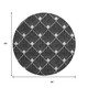 8' Black And Ivory Abstract Geometric Washable Round Rug With UV Protection