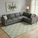 8' X 10' Green And Ivory Abstract Geometric Washable Area Rug With UV Protection