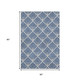 5' X 8' Navy Blue And Ivory Abstract Geometric Washable Area Rug With UV Protection