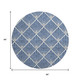 8' Navy Blue And Ivory Abstract Geometric Washable Round Rug With UV Protection
