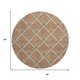 8' Rust And Beige Abstract Geometric Washable Round Rug With UV Protection