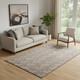 5' X 8' Brown And Beige Abstract Geometric Washable Area Rug With UV Protection