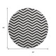 8' Black And Ivory Chevron Washable Round Rug With UV Protection