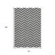 10' X 14' Black And Ivory Chevron Washable Area Rug With UV Protection