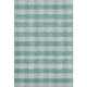 3' X 5' Teal And Ivory Plaid Washable Area Rug With UV Protection