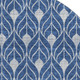 8' Navy Blue And Gray Geometric Washable Round Rug With UV Protection