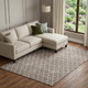 8' X 10' Taupe And Ivory Geometric Washable Area Rug With UV Protection