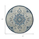 7' Blue And Gray Wool Medallion Hand Tufted Round Rug